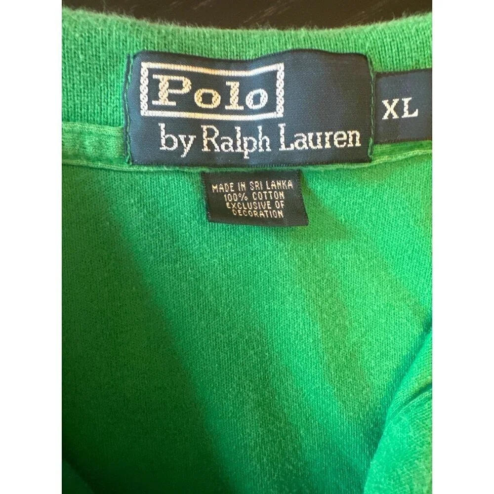 Polo By Ralph Lauren‎ Men's Green Polo Shirt XL 100% Cotton Short Sleeve